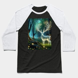 Mystical Deer of the Night Baseball T-Shirt